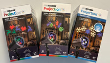 Lot of 3 Gemmy LED Light Show Christmas Projectors Whirl-A-Motion & Snowflurry picture