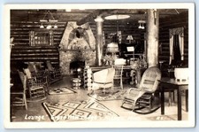 1946 Lounge Grand View Lodge Interior Nisswa Minnesota MN RPPC Photo Postcard picture