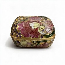 Vintage Cloisonné Enamel Trinket Box picture
