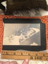 Antique 1900's Post Mortem Child Image Cabinet Card~ Funeral~ Casket- Sepia picture