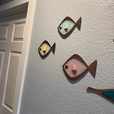 Mid-Century Modern Set of (3) Fish, mcm, mcm decor, mcm wall art, mcm fish picture