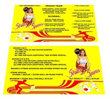 Bally Strikes and Spares Pinball Custom Apron Instruction Cards Hi Resolution picture