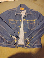 Vintage 80s Harley Biker Denim Trucker Jacket Size L picture