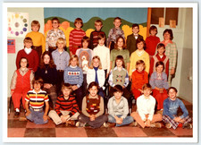 Vintage 5x7 Photo 1970's School Classroom Portrait Boys Girls Found Art b picture