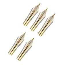 5pcs Fountain Pen Nibs 0.5mm Medium Nib Iridium Writing Pen Tip Gold picture