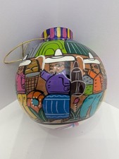 Vintage Hand Painted Mexican Clay Ornament Signed Xitidoro Mex Folk Art Village  picture
