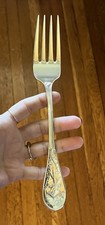 TIFFANY & CO Sterling Silver Audubon Large Solid 8 3/4 Serving Fork 108 g picture