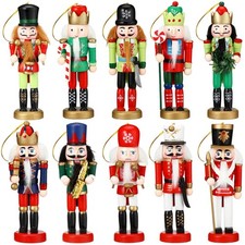 10 Pcs Christmas Nutcracker Ornaments Set, Festive Holiday Decor, Fresh Style picture