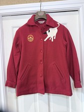 Vintage Boy Scouts Of America Official Red Wool Button Jacket Size M White Bull picture