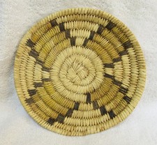 Vintage Papago Tohono O’odham Hand Woven Yucca Bear Grass Basket Plaque Dish picture