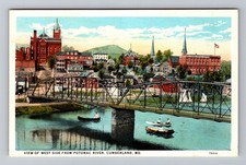 Cumberland MD-Maryland, View from Potomac River, Postal Vintage Postcard picture