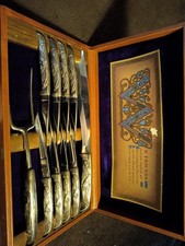 Vtg 60s B&B Silverplate Duck Waterfowl Game Knife Carving Set In Original Box picture
