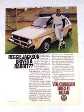1978 VW Volkswagen Print Ad Reggie Jackson Drives a Rabbit? picture