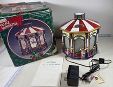 Vtg Mr. Christmas 1998 Village Silhouettes Lighted Ceramic Carousel Works picture
