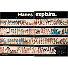 1972 PRINT AD Hanes Pantyhose Explains 70's Women Dressing Undressing Long Legs picture