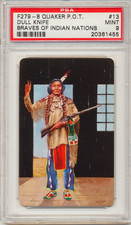1956 QUAKER PACK-O-TEN BRAVES OF INDIAN NATIONS - #13 DULL KNIFE - PSA 9 MINT picture