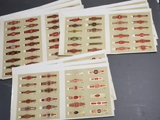 Vtg Early 1900s Lot of 9 CIGAR Band Label Sheets -252 Bands, 84 Different Bands picture
