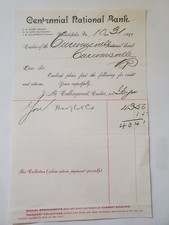 1892 Document, Centennial National Bank, Philadelphia, PA picture