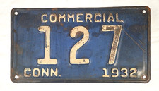 Connecticut 1932 RARE LOW NUMBER Commercial License Plate Expired picture