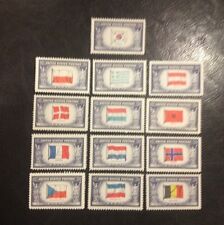 OVERRUN COUNTRIES US Stamps from the 1940's.flag of each AXIS captured country  picture