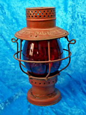 Texas New Orleans Red Railroad Lantern W/ Original Red Globe T & NORR picture