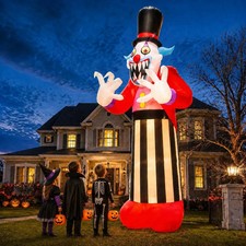 11 FT Halloween Inflatables Clown Ghost Outdoor Decorations, Giant Blow Ups with picture