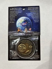 APOLLO PROGRAM - 50th Anniversary - LUNAR FLOWN METAL - NASA MEDALLION - COA picture
