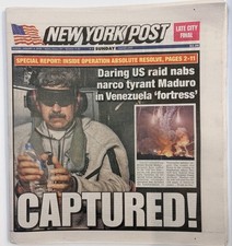 The New York Post Sunday January 4 /2026 MADURO CAPTURED picture