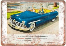 Vintage 1949 Lincoln Cosmopolitan Convertible Ad Retro Look Metal Sign A4153 picture