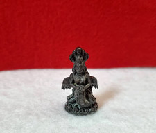 Manasa Devi Statue Hindu Goddess Snake Naga Worship Puja Fortune Tiny Dark Grey picture