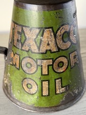 Vintage Texaco Motor Oil Quart Oil Pourer Jug Tin Can Advertising  picture
