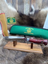 1969 Puma Sea Hunter Knife With  Red Handles In Green Puma Pouch Mint picture