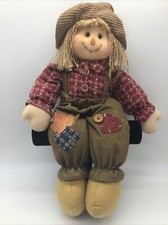 2003 Vintage Prima Creations Primitive Sitting Fall/Thanksgiving Scarecrow Doll picture