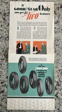 Original Vintage 1923 Goodyear Tire Store Linen Sign Super Twist Cord 8.5” X 20” picture