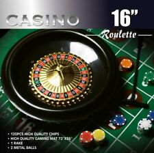 Open Box, 16 Inch Roulette Wheel Game Set w/Large Size Felt & Chips (Discounted) picture
