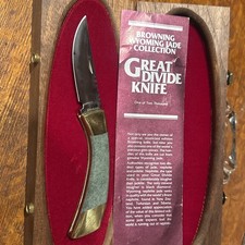 RARE VINTAGE BROWNING USA WYOMING JADE Great Divide KNIFE LOCKBACK KNIFE picture