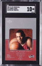 2003-04 UD HONOR ROLL SUPERSTAR TRIBUTES #ST3 LEBRON JAMES SGC 10 picture