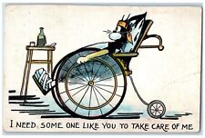 Cat Wheel Chair Humor I Need Someone Like You To Take Care Of Me Postcard picture