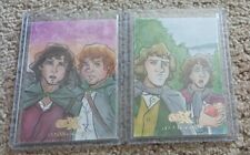2021 Cryptozoic CZX Middle Earth Sketches By Thiago Vale -Sam Frodo Pippin Merry picture