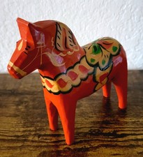 Vintage Nils Olsson Swedish Dala Horse Hand Painted Red Wood 6