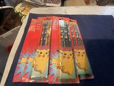 NEW VINTAGE 1999 POKEMON PIKACHU PENCIL SETS TWO 5 COUNT PACKAGES / RARE picture