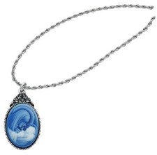 Mother and Child Cameo Pendant Features 18in Rope Chain Comes Carded picture