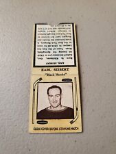 1936-37  DIAMOND MATCHBOOKS TYPE EARL SEIBERT   Rare HOF Chicago Blackhawks  picture
