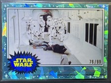 2022 Topps Chrome Star Wars Sapphire #93 Stormtroopers Blast the Rebels Aqua /99 picture