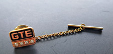 Vintage GTE 10K Tie Tack Pin 4 Diamond Service Award with Gold Tone Bar Chain picture