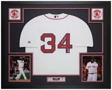 David Ortiz Autographed & Framed White Boston Jersey Auto Beckett COA picture