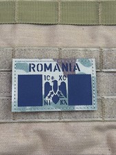 Romania IR Reflective Flag Coat Of Arms Tactical Patch Hook Loop Multicam picture