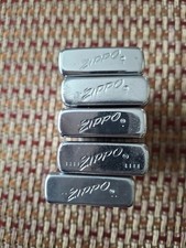 Five Flat Bottom Zippo Slim Lighters.61,62,63,66. picture