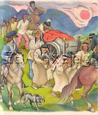 INDIAN Cherokee Trail of Tears, Beautiful 1940s Children's Art Print picture