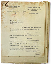 1925 Jewish Colonial Trust Zionism Letter Dr Persitz Zlatopolsky Omanuth Judaica picture